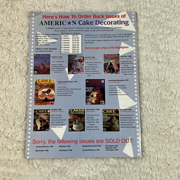 Vintage 90s American Cake Decorating magazine bundle lot - Jun, Aug, Oct 1998 - Picture 6 of 14